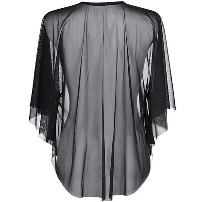 Clubwear Bluse in Schwarz aus weichem Tüll V-9160 transparent von Axami Dessous Shirts & Tops Reizwäsche